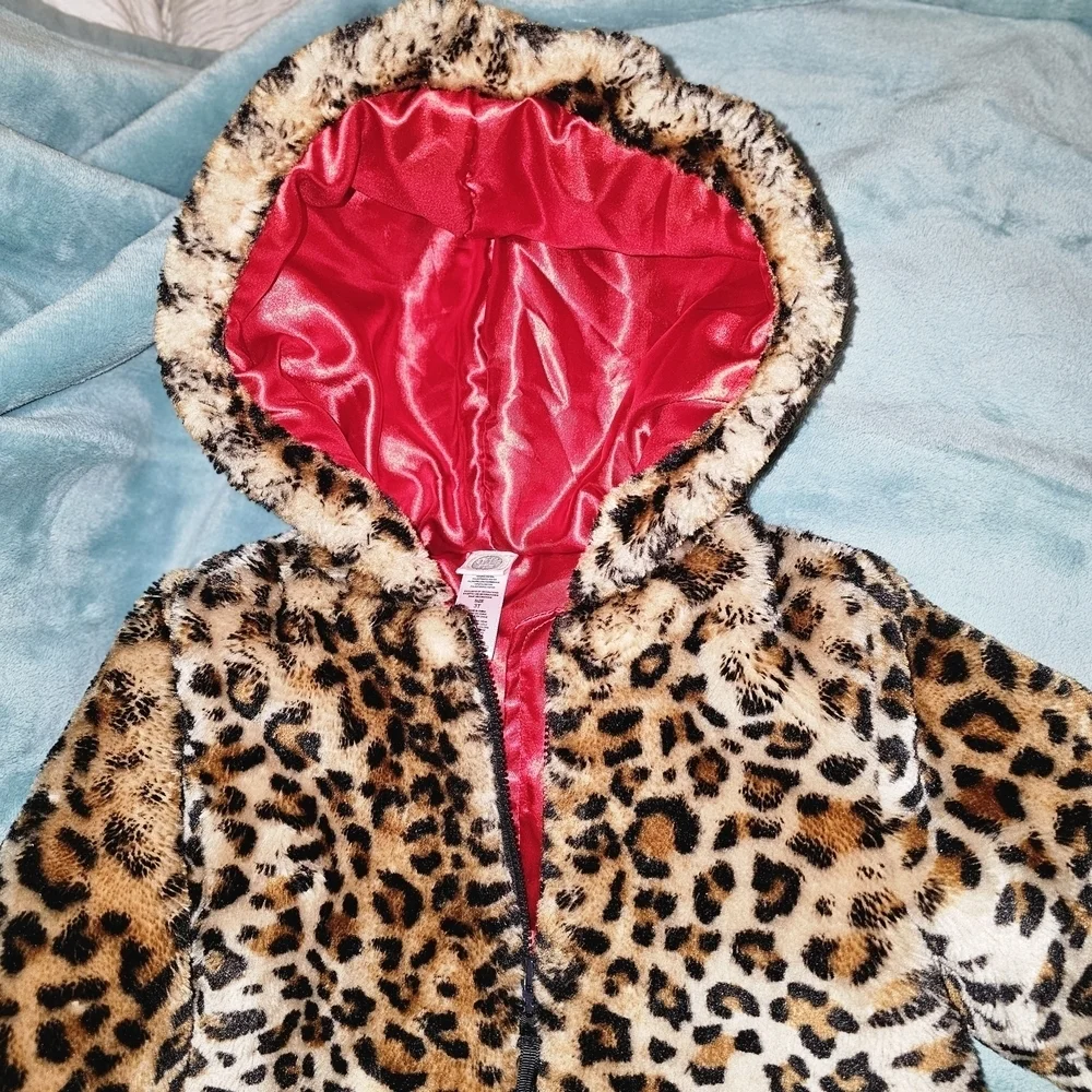 Little Me Leopard Print Pea Coat